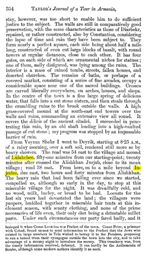 Geographical Annotations to Taylor 1868 p.354